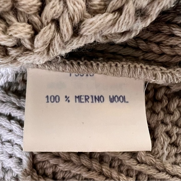 Ivan Grundahl Beige Merino Wool Cable Knit Turtleneck Sweater Dress - Picture 7 of 14